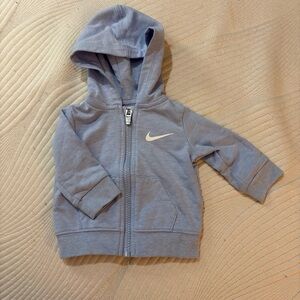 Nike Light Blue newborn Zip Hoodie lightweight